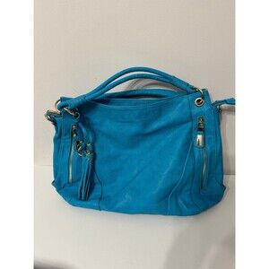 CROWN VINTAGE LEATHER TURQUOISE  BLUE SACHEL/HANDBAG NEW